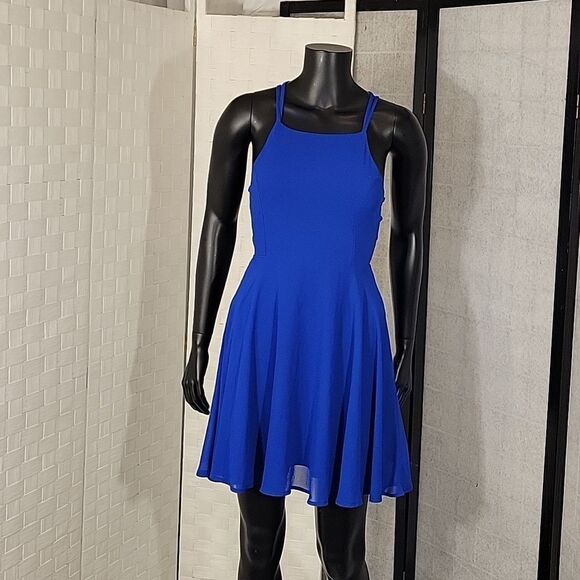 LULUS GOOD DEEDS ROYAL LACE UP STRAPLESS MINI DRESS - Picture 6 of 14